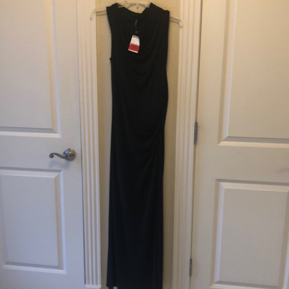 Long black dress.